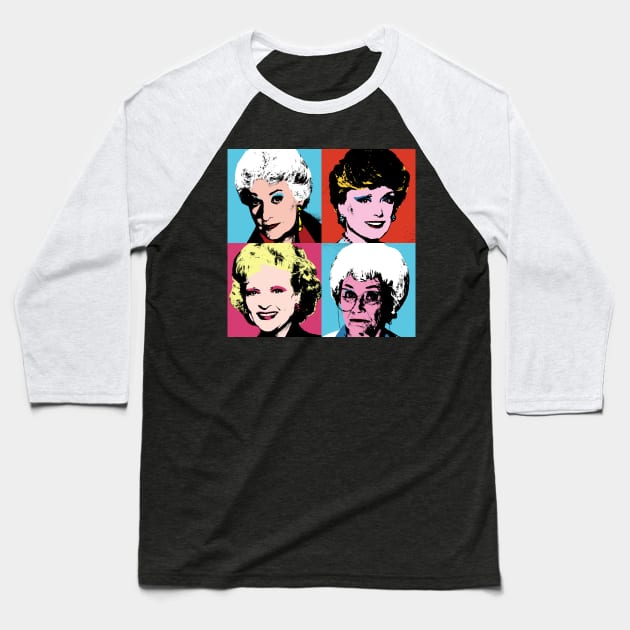 Golden Warhol Girls Baseball T-Shirt by RetroFreak